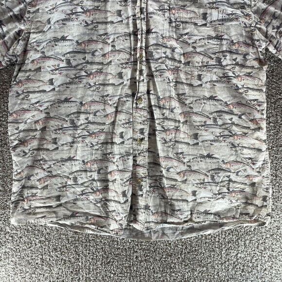 Reel Legends Shirt Adult Extra Large All Over Fish Print Button Up Fishing Mens - Picture 5 of 11